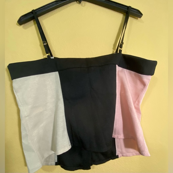 NEW pretty set of Top and Skirt  in black, pink and beige,         Size L - Picture 4 of 8